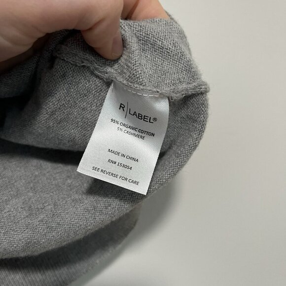R Label Gray Dolman Sleeve Organic Cotton Cashmere Sweater Size XS - Picture 4 of 8